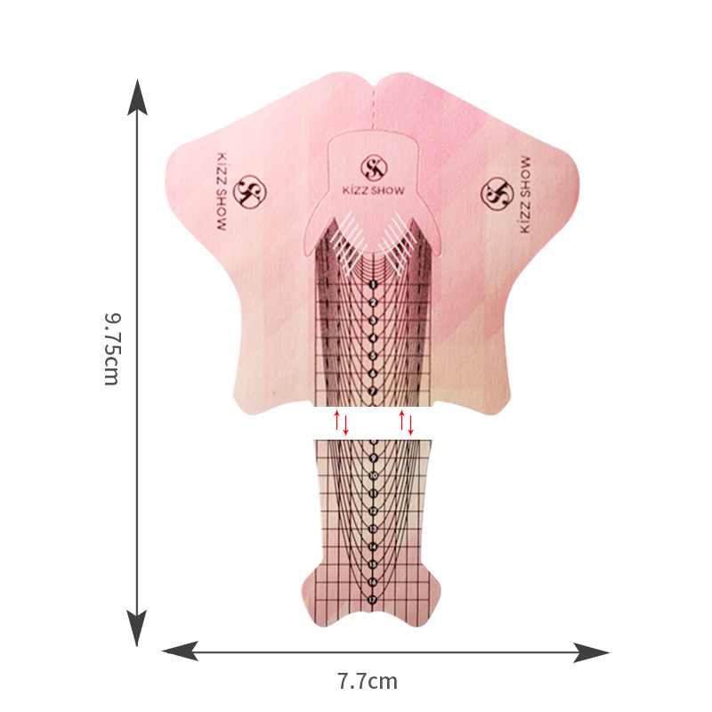 Nuevo arte de uñas transfronterizo alargado titular de papel desmontable en forma de pez Herramienta de extensión de fototerapia francesa titular de papel 100/300 piezas