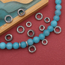 国潮龙纹祥云圆环连接串珠 6/8mm藏银手串挂绳隔片跳环DIY饰品