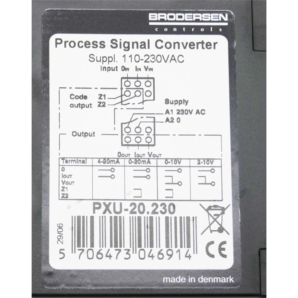Модуль интерфейса сигнала процесса Brodersen PXU20.230 110-230 VAC