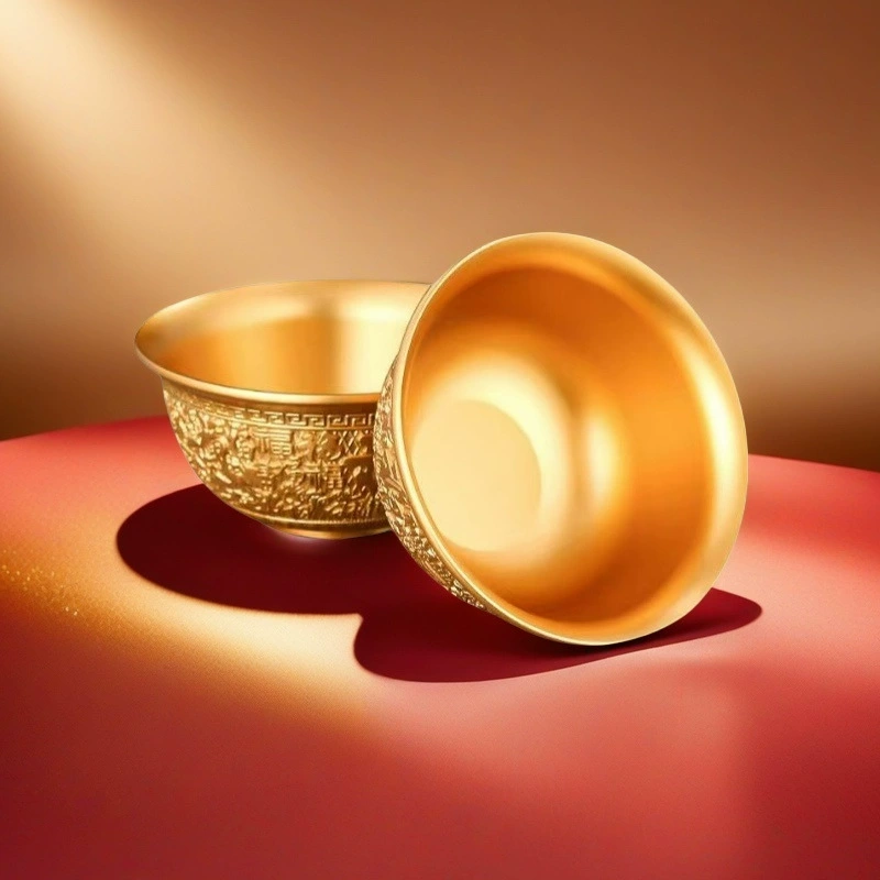 Медный рог изобилия украшение чистая медь утолщение пять благословений слитков медный бассейн гостиная офис магазин украшение твердая большая золотая чаша