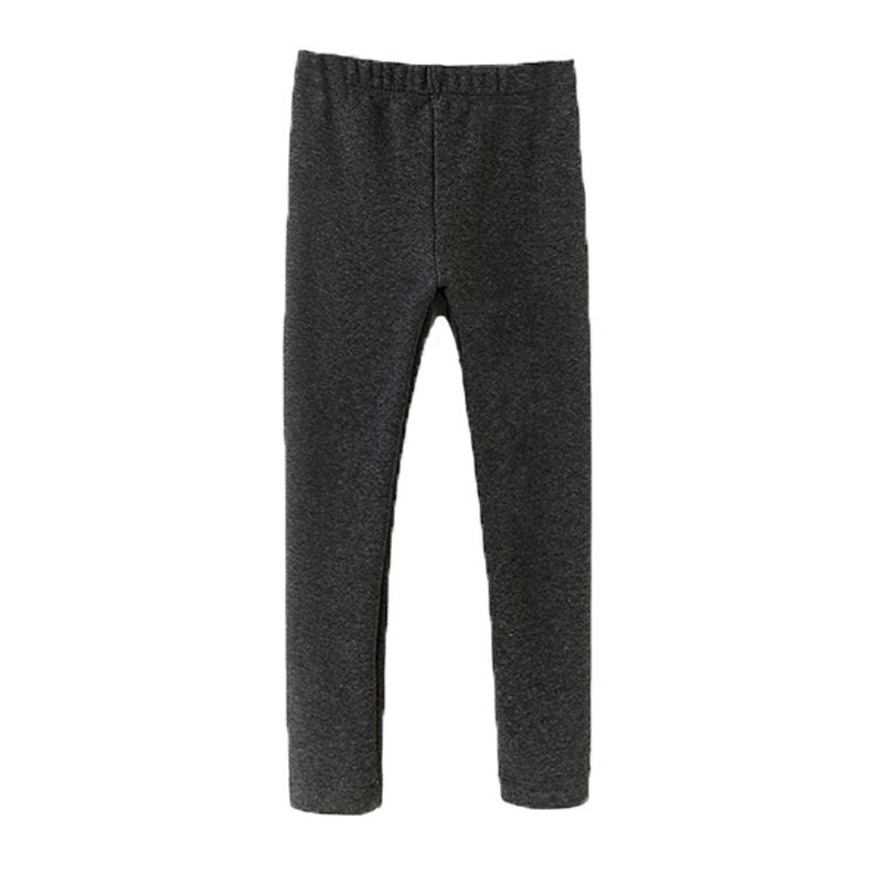 Otoño e invierno niños y niñas color puro más leggings de algodón de terciopelo japonés y coreano europeo y americano Comercio exterior ropa para niños pantalones gruesos para niños medianos y grandes a juego
