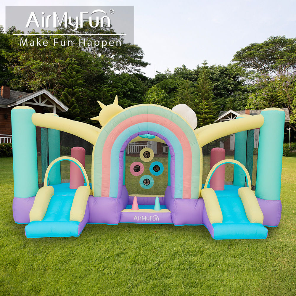 AMF | Niños castillo inflable pequeño hogar trampolín inflable tobogán inflable interior niños paraíso castillo
