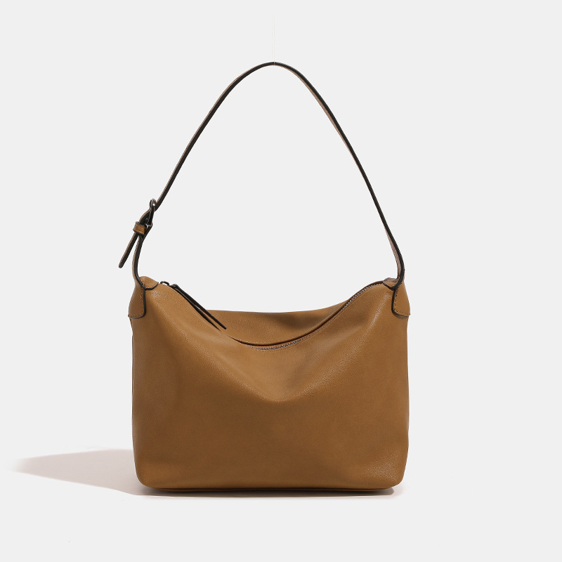 Soft Leather Underarm Hobo Bag For Women 2024 New Versatile Casual Handbag Korean Style Commuter Shoulder Bag Dumpling Bag - Thumbnail 6