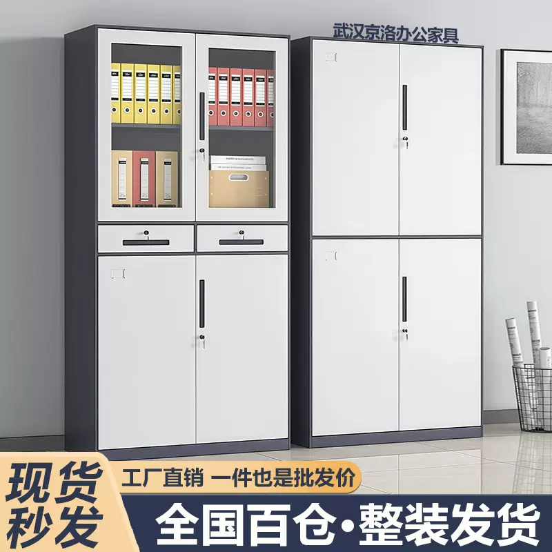 窄边文件柜跨境拆装套色铁皮柜办公室档案资料财务凭证带锁储物柜