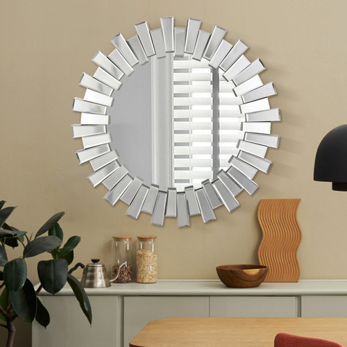  New Light Luxury Bathroom Mirror European and American Style Glass Mosaic Entrance Decor Mirror Large Wall Mirror Modern Art Mirror