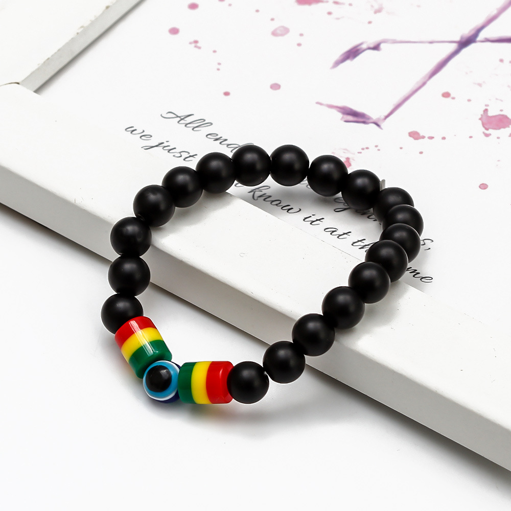 Fashion Palm Eye Agate Beaded Bracelets 1 Piece