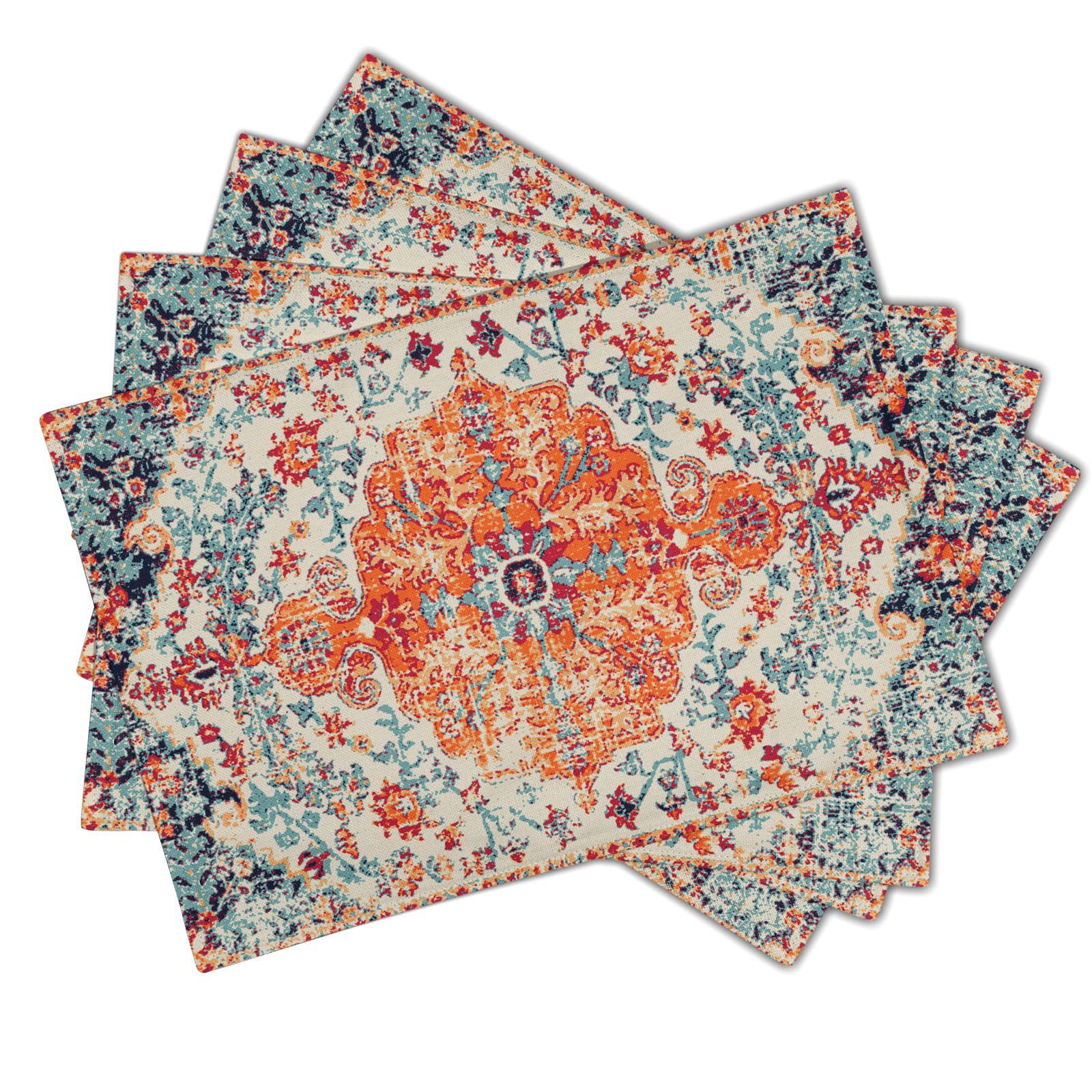 almohadillas bohemias exóticas almohadillas de lino lavables almohadillas de mesa de tela totem almohadillas de aislamiento térmico impresas almohadillas de taza antideslizantes