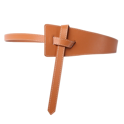 Cross-border women's knotted wide belt dress coat sweater decorative belt fashion elegant style belt wholesale