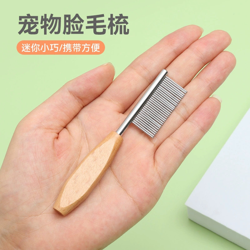 Fábrica de origen en stock para mascotas perros y gatos peines de cabello boca peines de cabello cara peines de cabello dientes estrechos mini peine image 4