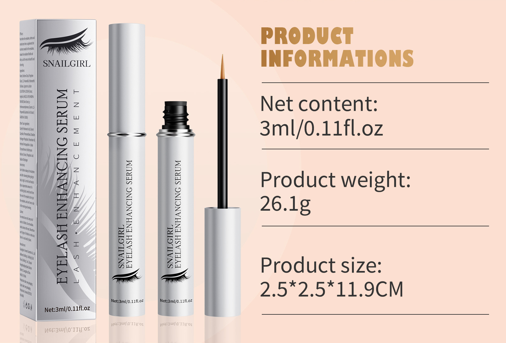 SNAILGIRL Amazon Eyelash serum - Natural and Transparent Eyelash Serum Application Scenario