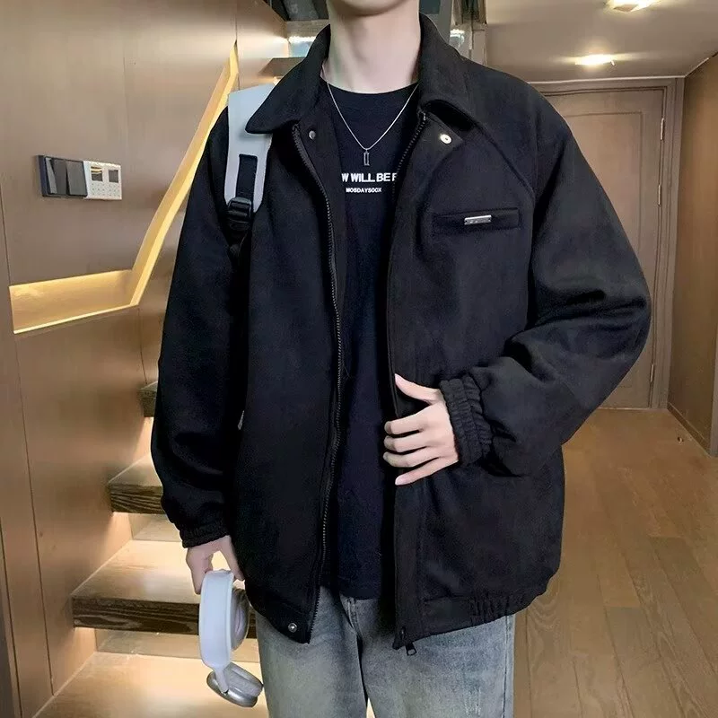 Velvet retro jacket, baseball uniform for leisure, high-quality style