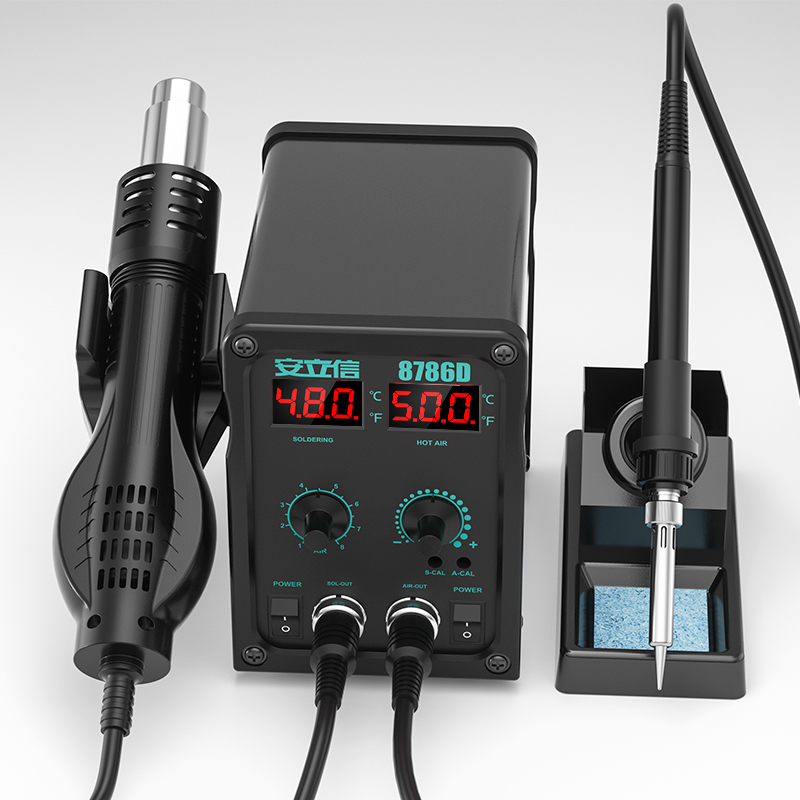 Ericsson pistola de aire caliente desmontaje de soldadura 2 - en - 1 8786D hierro de soldadura a temperatura constante mantenimiento de la placa de circuito de teléfono móvil soldadura de visualización digital