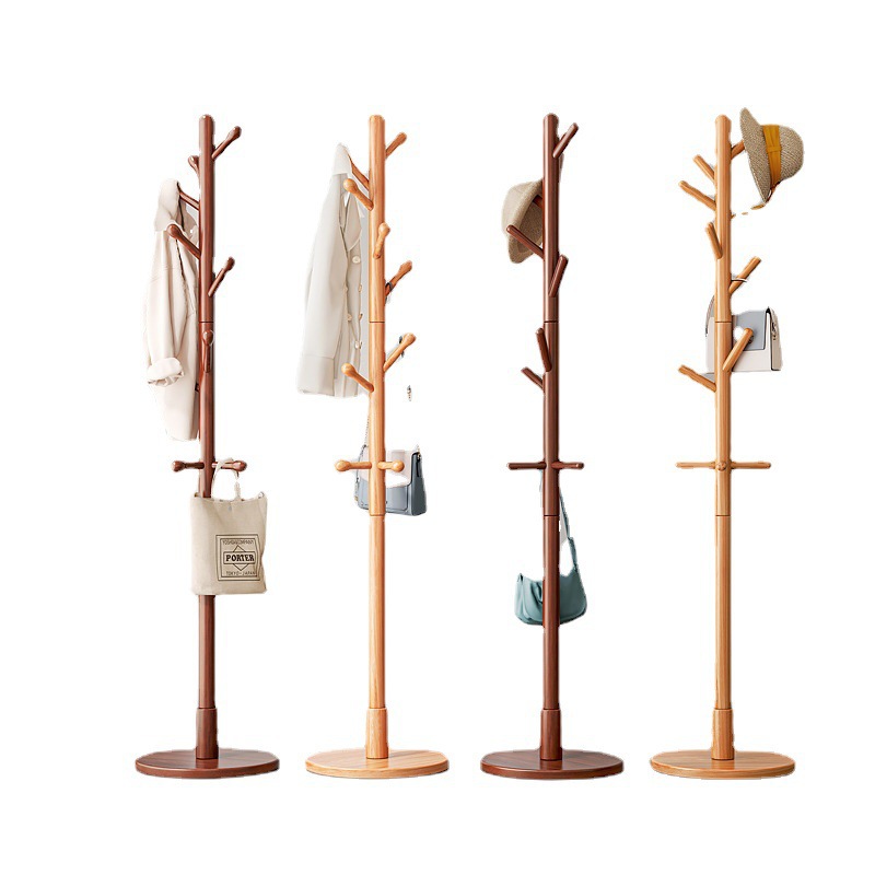 Perchero Perchero de piso Dormitorio Celebridades de Internet Perchero de madera maciza para el hogar Perchero de sala de estar Perchero de madera maciza simple