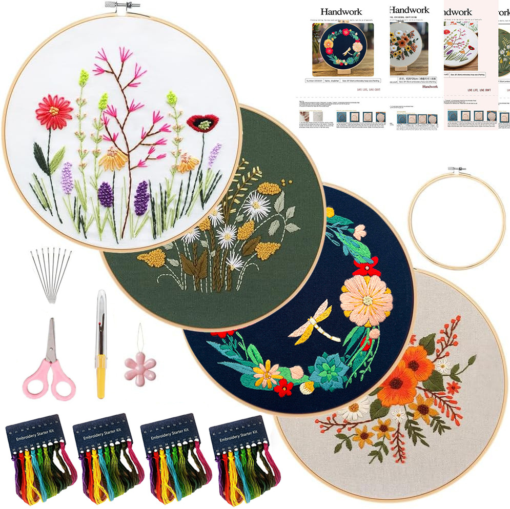 Bordado DIY Amazon nuevo material paquete Lu Bordado su bordado costura herramienta kit principiante Cruz puntada colgante pintura