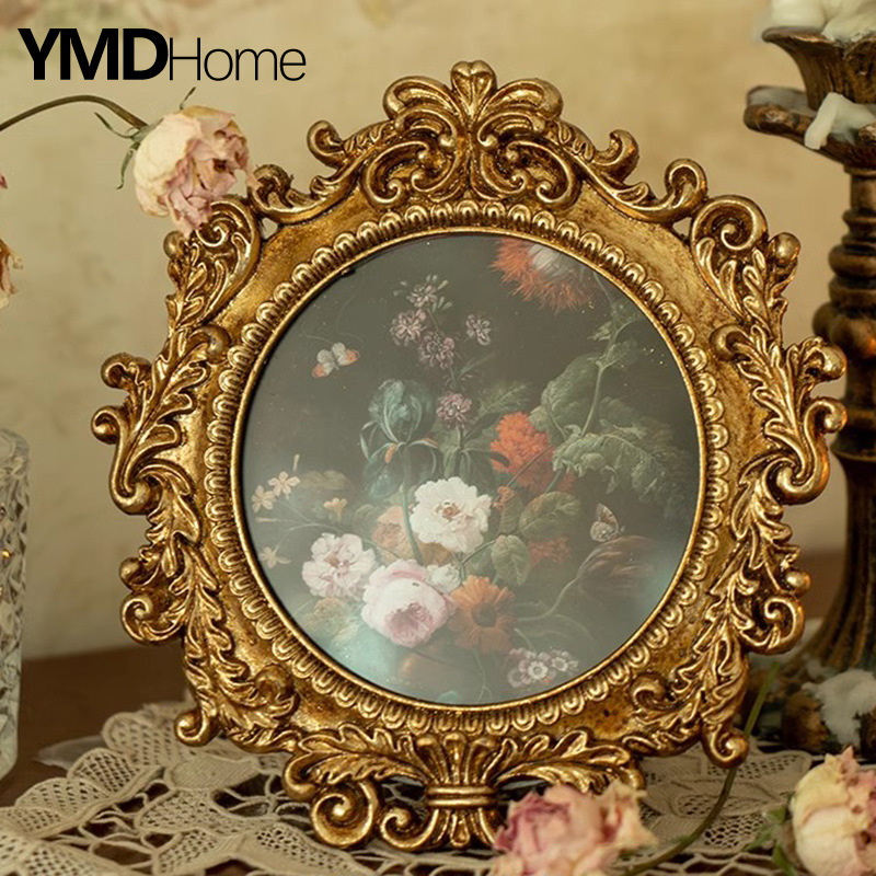 European-Style Cross-Border Popular Baroque Irregular Artificial Shell Beads Antique Gold Disc Zircon Index Finger Ring