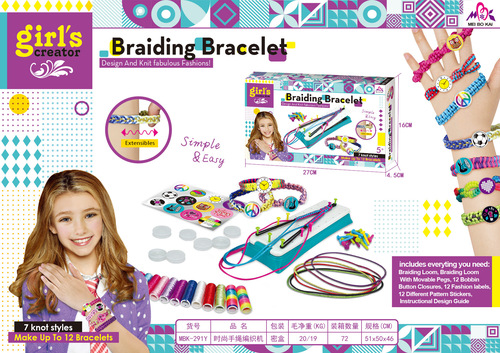 Cross-border best-selling children's creative DIY braiding hand rope intelligence set toy, girls fashion handmade bracelet gift