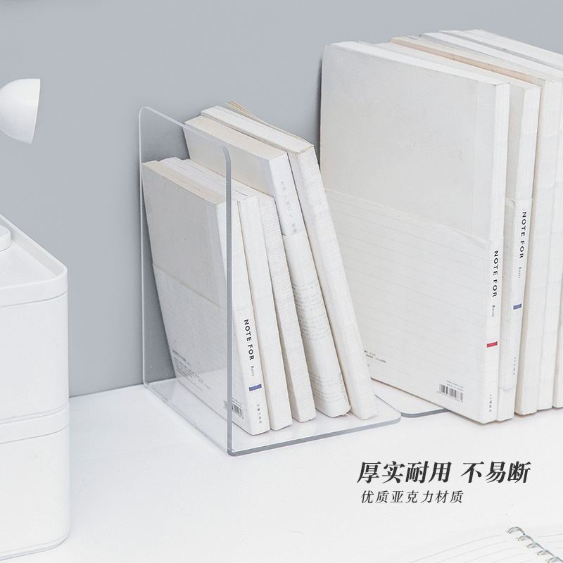 L-Shaped Thickened Transparent Acrylic Book Stand, Student Book Storage Organizer, Divider Book Stand, Desktop Fixed Book Holder L-Shaped Thickened Transparent Acrylic Book Stand, Student Book Storage Organizer, Divider Book Stand, Desktop Fixed Book Holder