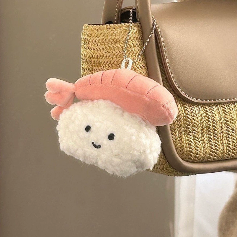 Милая кукла, сладкая креветка, суши, икра, кулон, ручной брелок для девочек, плюшевая мультяшная кукла, бесплатная доставка