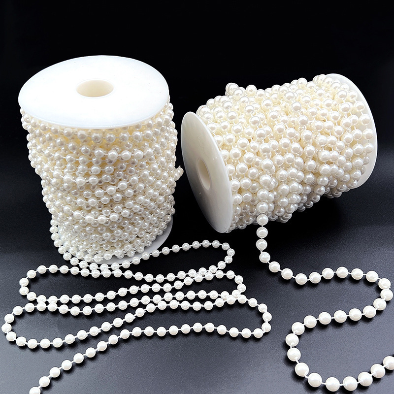 Pearl Bead Curtain Stringing Materials, Wedding Imitation Pearl Chains, Handmade DIY Decorations, Wholesale by the Pound from the Manufacturer
