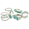 Retro turquoise ring with stone, set, European style