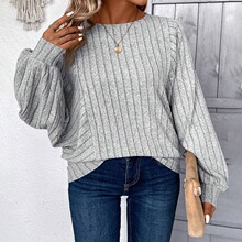 X 32628 Knitted Lantern Sleeve T-shirt ��������֯�� �羳����