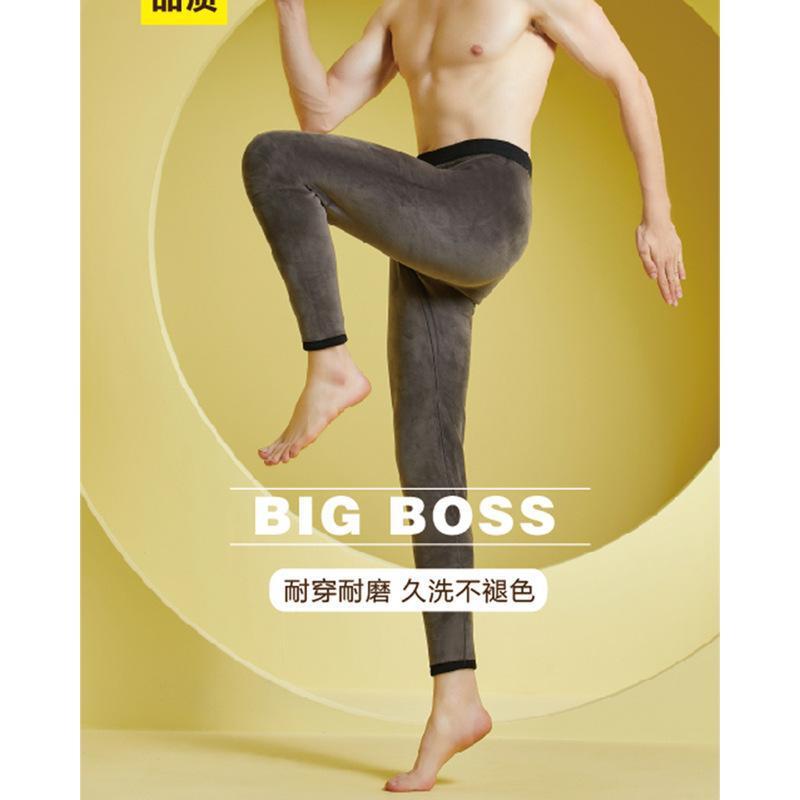 YALU 남성 따뜻한 바지 가을, 겨울 새로운 두꺼운 벨벳 바지 BOTTOMING 청소년, 중년 및 노인 하이 웨이스트 루즈 벨벳 코튼 바지