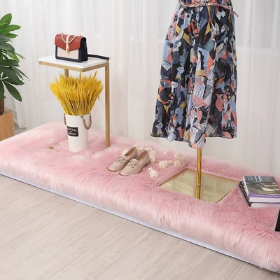 Wool pad: Table, Wool Mat, Floor Mat, New - customized-contact-customer-service-light-pink-long-hair-thickened