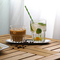 创意叠叠杯北欧奢竖条纹玻璃杯复古简约ins风咖啡果汁饮料杯