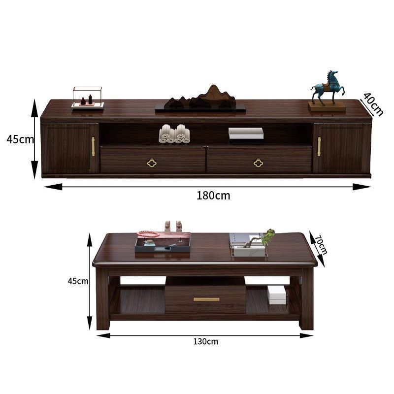 1.8 보라색 백단향 TV 캐비닛 + 1.3m 커피 테이블 [서랍 포함]
