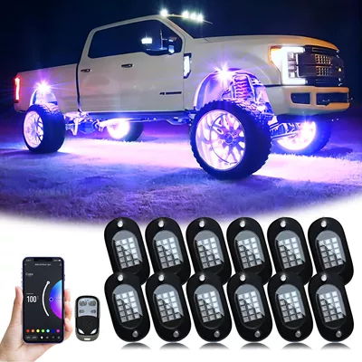 Cross-border explosions car RGB chassis light colorful APP remote control atmosphere light LED off-road vehicle bottom music rhythm light
