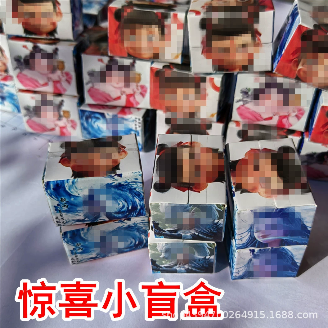 Бесплатная доставка, наклейки Nezha, слепой мешок, мини-поделки, миниатюрные украшения из смолы, слепая коробка, периферийные подарки с героями мультфильмов, маленькие