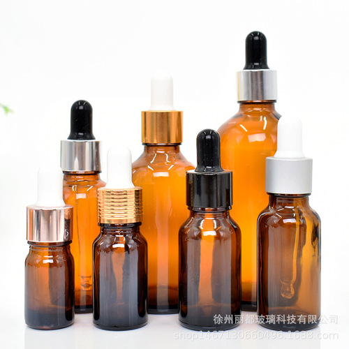 Bulk Tea Color Dropper Essential Oil Bottle, Scented Splitting Bottle, Small Dropper Bottle, Cosmetic Serum Vial, Empty Bottle, Light-Proof Glass Bottle