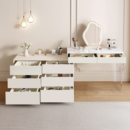 Mupai modern minimalist dressing table bedroom internet celebrity light luxury cupboard integrated small apartment cream style master bedroom dressing table