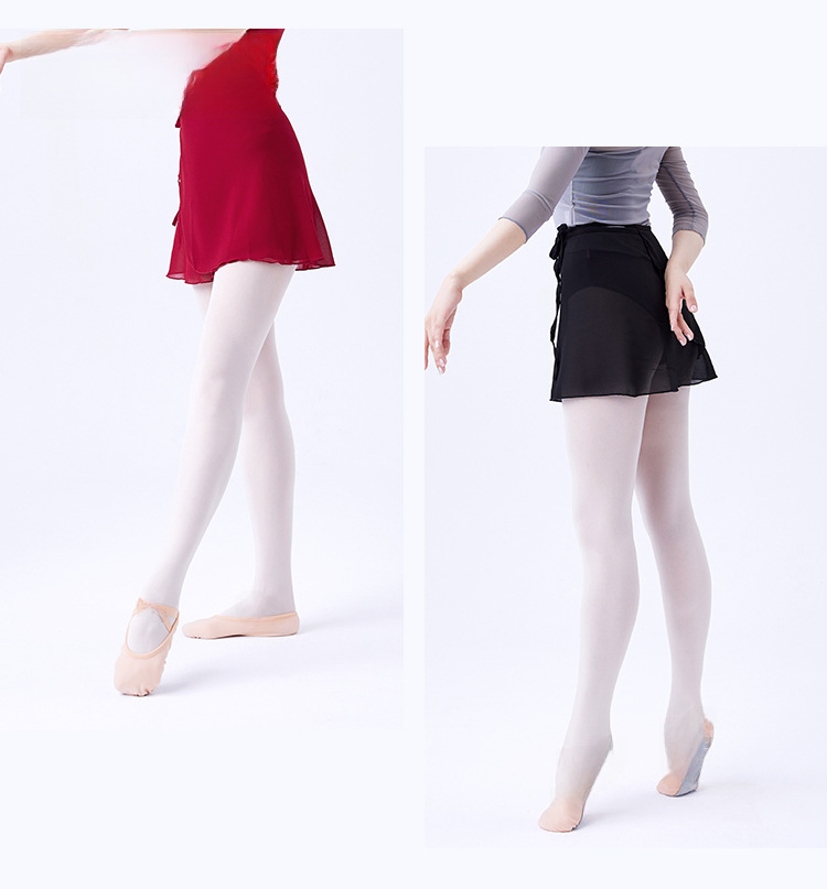 Ballet Skirt Women's Adult One-piece Lace-up Hip Chiffon Skirt Professional Training Clothes Matching Half-length Vallen Skirt