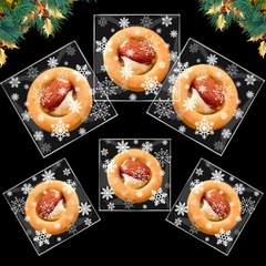 クリスマススノーフレークジップロックバッグキャンディバッグ粘着バッグベーキング包装クッキースノーフレークビスケットOPPバッグ卸売