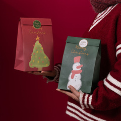 Senyuye クリスマスギフトバッグ紙袋包装キャンディーバッグ紙箱アップルバッグギフトバッグシールステッカー付き