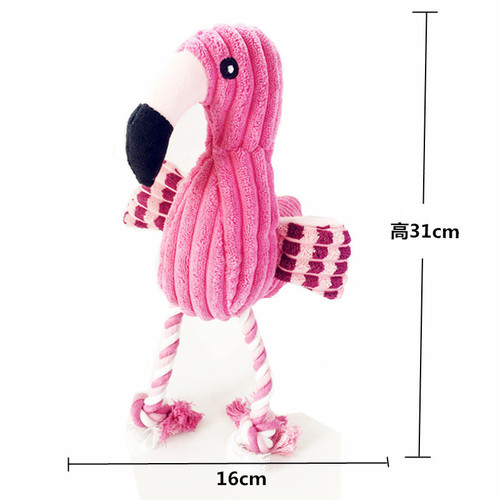 Pet Supplies Cross-Border Amazon Dog Chewing Sound Durable Playable Flamingo Plush Toy