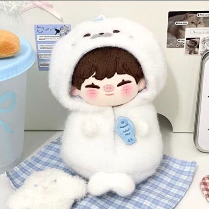 Self-Deprecating Bear Nunu-Style Starfish Cape Outfit for Super Cute 10cm Cotton Doll Little Seal Onesie Doll Clothes