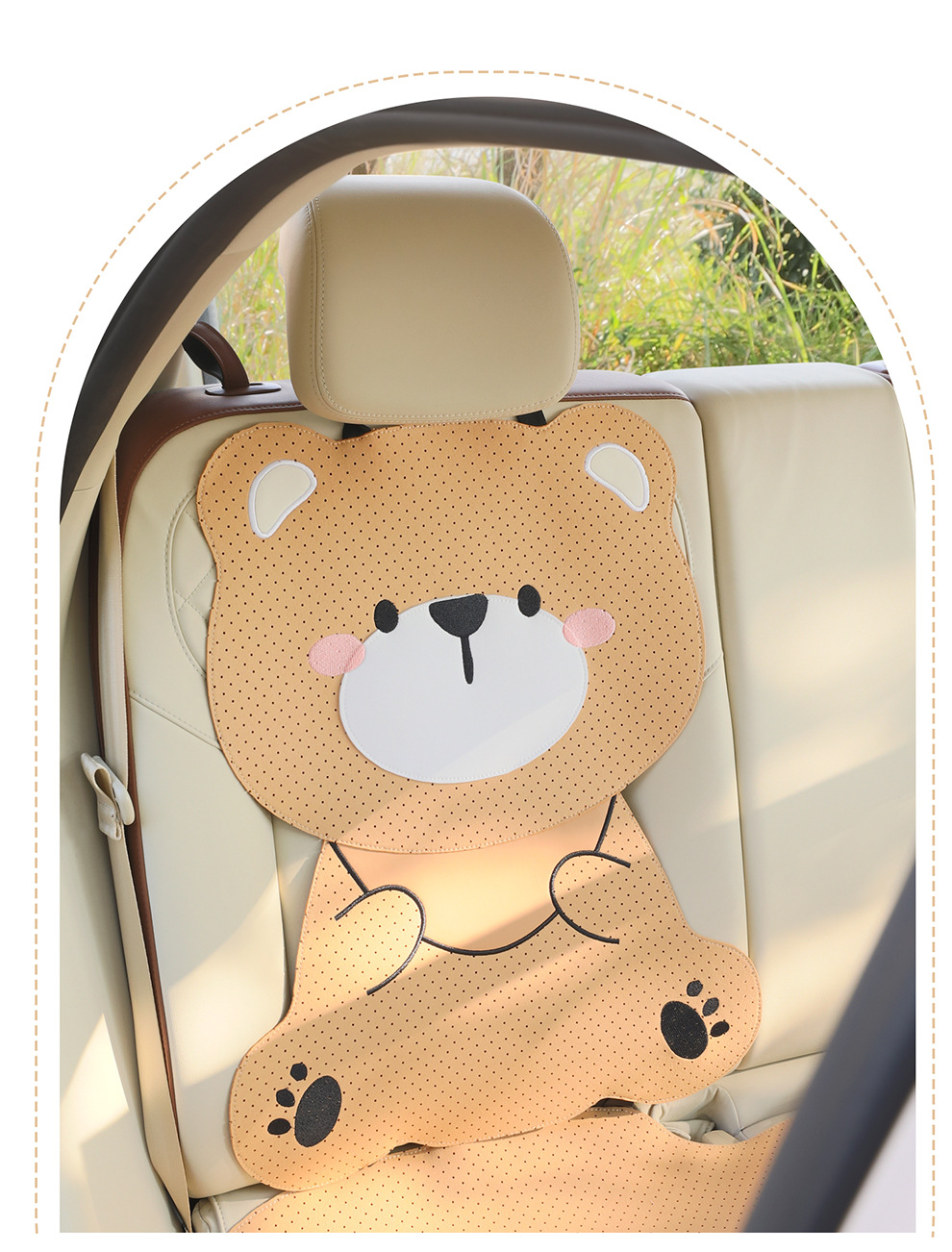 Car Seat Cushion Pads for All Seasons, High-End Decorative Car Seat Cushions, Rear Seat Cushions, Full Leather Perforated and Breathable