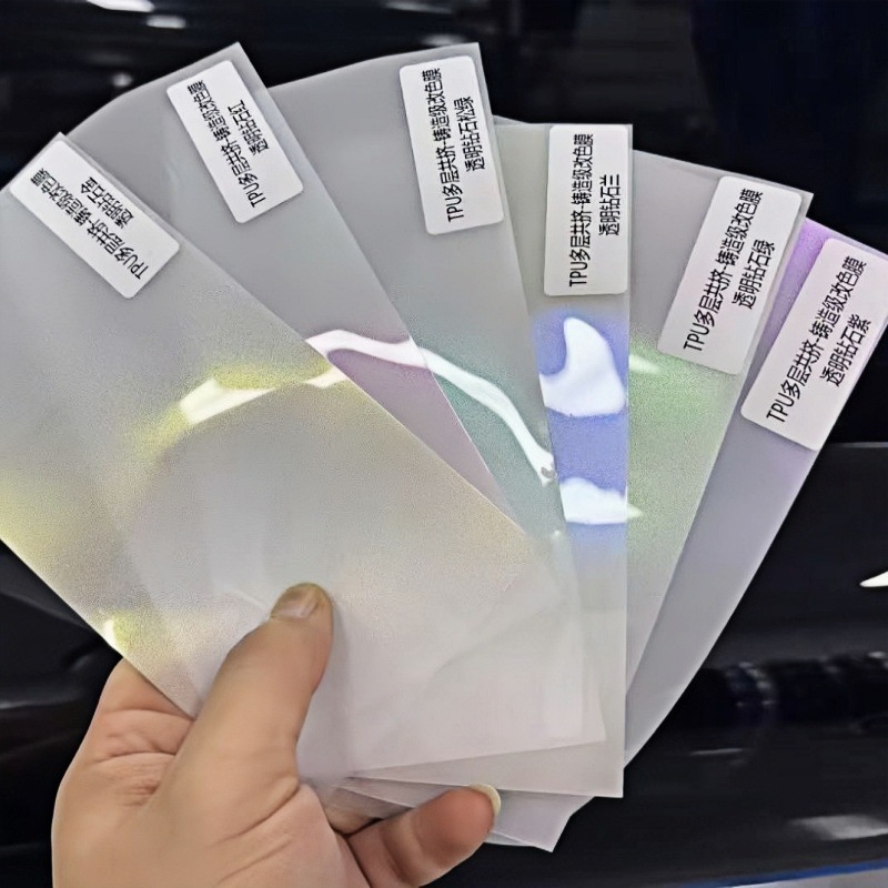 Tpu Car Headlight Color-Changing Film, Flash Diamond Color-Changing Self-Healing Car Light Anti-Scratch Protective Film, Blackened Tail Light Film