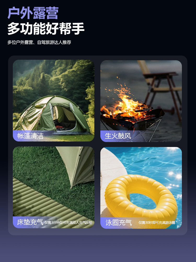 Car-mounted vacuum cleaner with super powerful suction, brushless handheld small household vacuum cleaner, suction and blowing integrated wireless vacuum cleaner