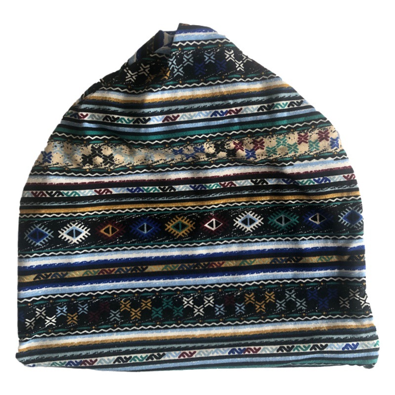 Cross-Border Baotou Hat Ethnic Style Series Cashew Confinement Hat Digital Pattern Scarf Three-Use Adult Hat Pile Hat