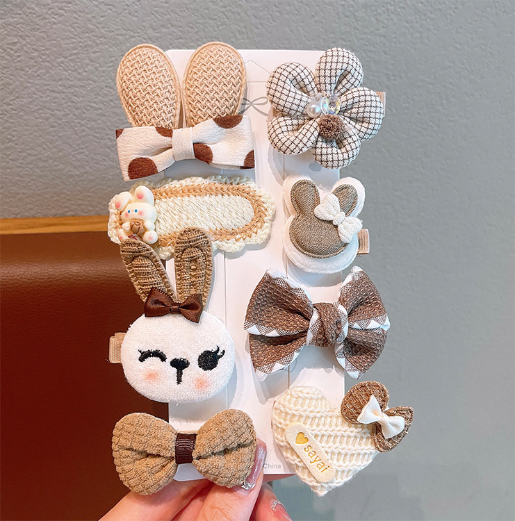 Milk tea color 8-piece rabbit set (le-02)