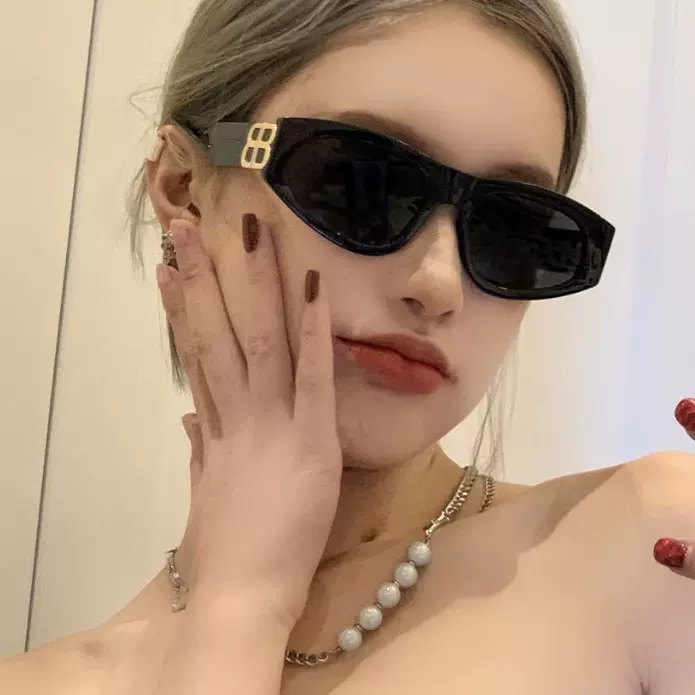 新款复古猫眼墨镜欧美高级感太阳镜网红爆款眼镜遮阳防晒跨境旅行