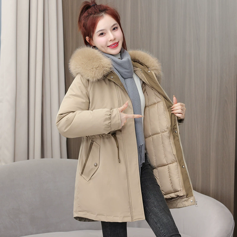 Long removable keep warm down jacket with down, 2023 years, mid-length, fitted