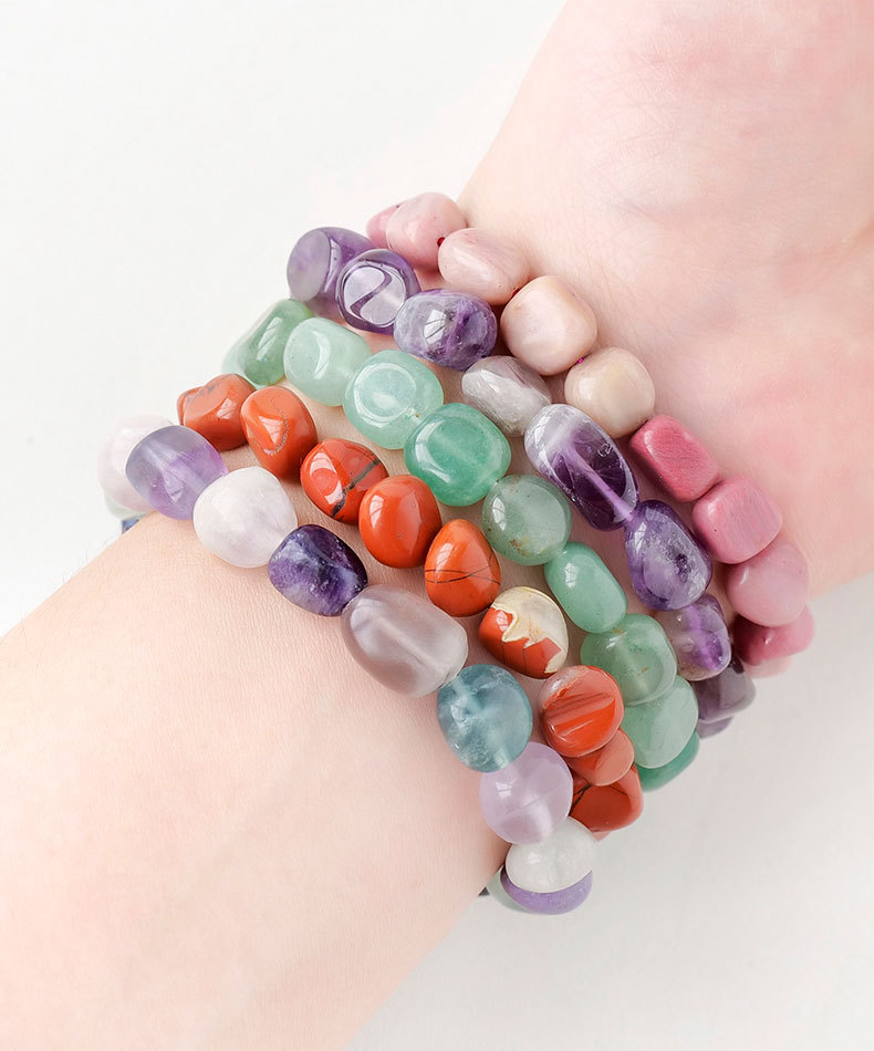Simple Style Round natural stone Beaded Bracelets 1 Piece
