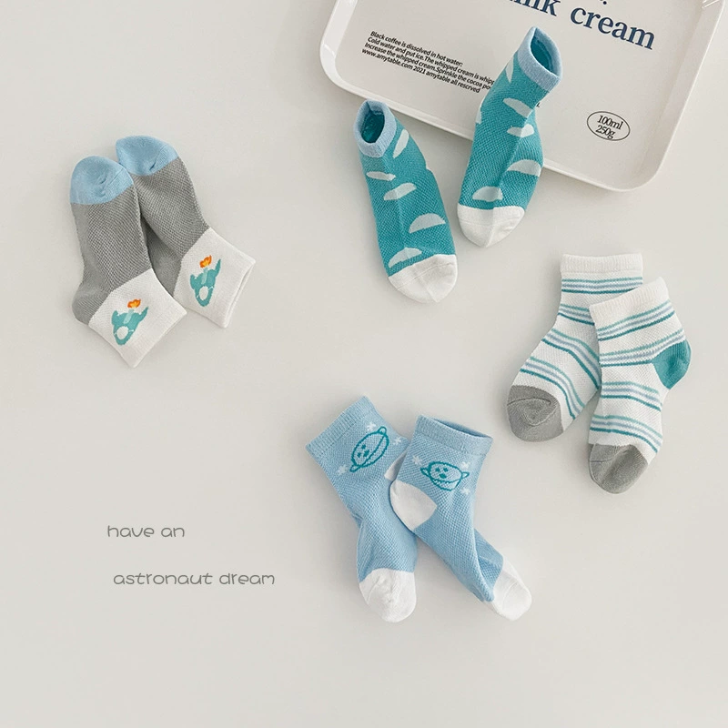 Children's summer thin socks for boys, wholesale, combed cotton