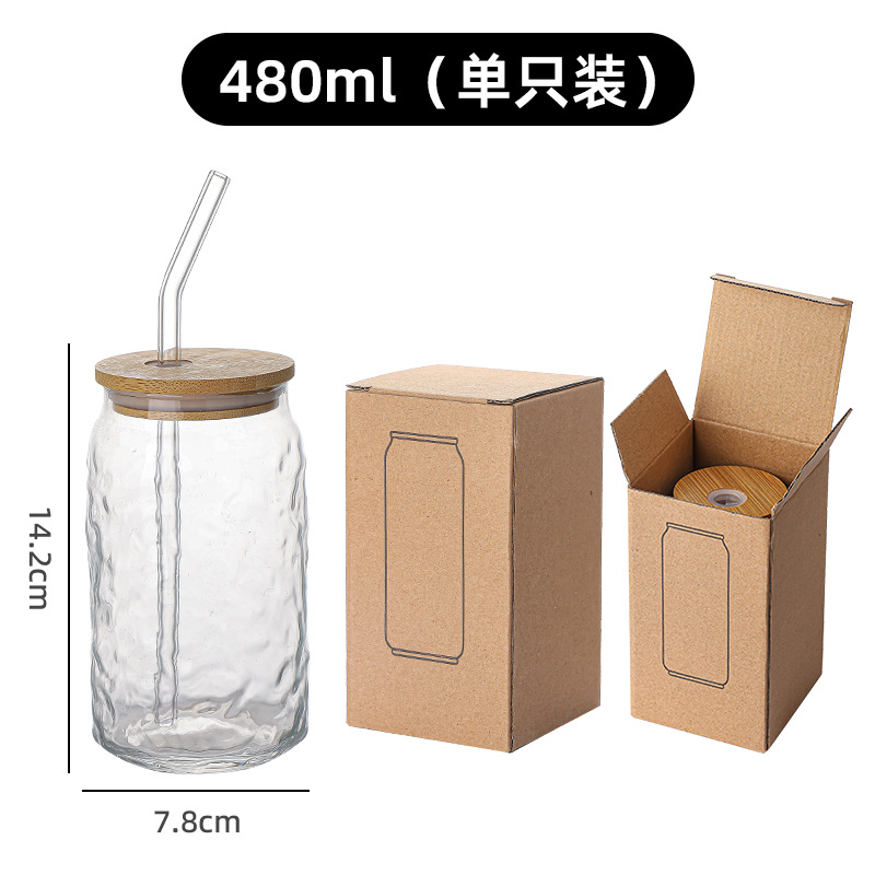 Amazon 16oz gran capacidad transfronteriza Mason Coca-Cola taza de vidrio con cubierta de paja taza de agua taza de té de leche taza de café