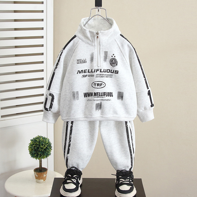 6150 Traje de ocio de otoño para niños 2025 Nuevo estilo Estilo occidental Suéter de primavera y otoño para niños Ropa deportiva Bebé de dos piezas