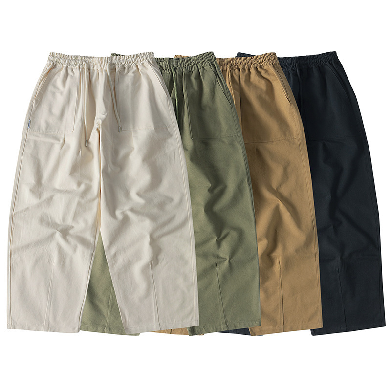 100% Cotton American Style Fashion Brand Spring and Autumn Basic Straight Casual Pants Men's Overalls Japanese Style Vintage Loose Pants